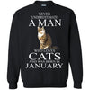 Cats T Shirts Hoodie  Never Underestimate A Man Who Loves Cats JANUARY