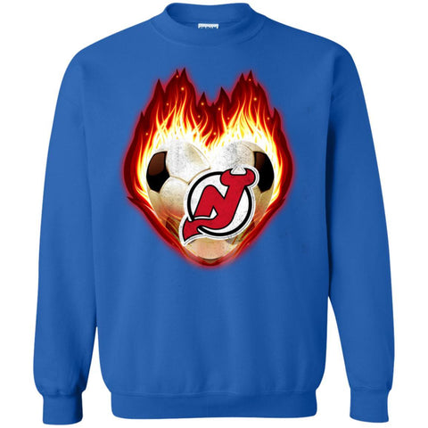 Soccer New Jersey Devils T Shirts Hoodie Fire Heart