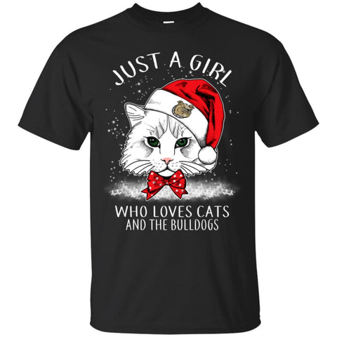 Cats Bryant Bulldogs T Shirt Hoodie Ugly Christmas Sweater Just A Girl Who Loves Cats And Christmas