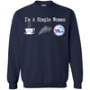 PHILADELPHIA 76ERS T Shirt Hoodie I Am A Simple Woman Love Coffe Pizza PHILADELPHIA 76ERS