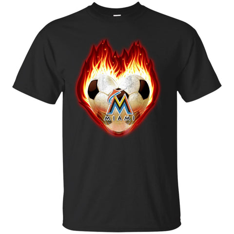 Soccer Miami Marlins T Shirts Hoodie Fire Heart