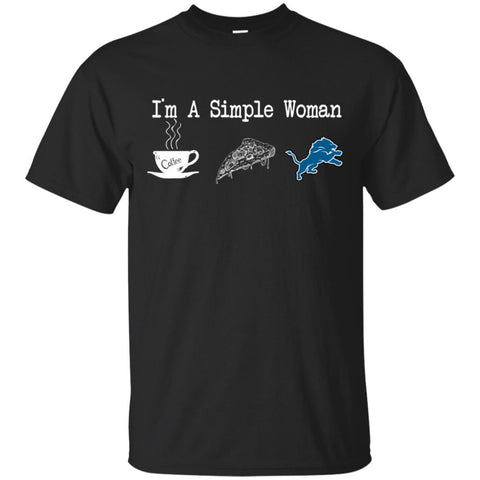 Detrolt LIONS T Shirt Hoodie I Am A Simple Woman Love Coffe Pizza Detrolt LIONS