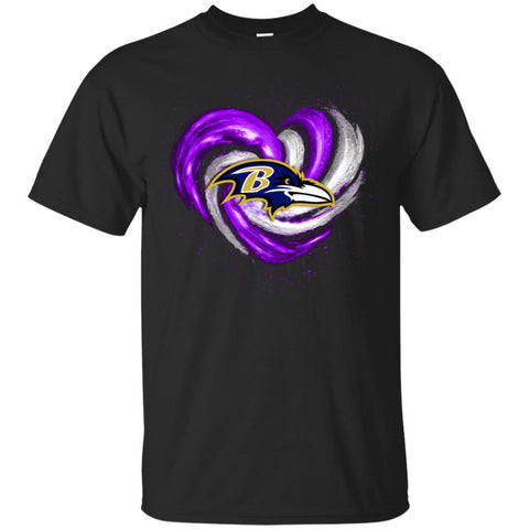 Baltimore Ravens T Shirt Hoodie Color Water Heart