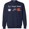 CLEVELAND BROWNS T Shirt Hoodie I Am A Simple Woman Love Coffe Pizza CLEVELAND BROWNS