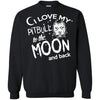 Pitbull T Shirts Hoodie  I Love Pitbull The Moon And Back