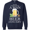 Beer T Shirts Hoodie  Never Underestimate A Man JANUARY