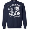 Pitbull T Shirts Hoodie  I Love Pitbull The Moon And Back