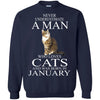 Cats T Shirts Hoodie  Never Underestimate A Man Who Loves Cats JANUARY