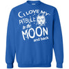 Pitbull T Shirts Hoodie  I Love Pitbull The Moon And Back