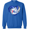 PHILADELPHIA 76ERS T Shirt Hoodie Color Water Heart