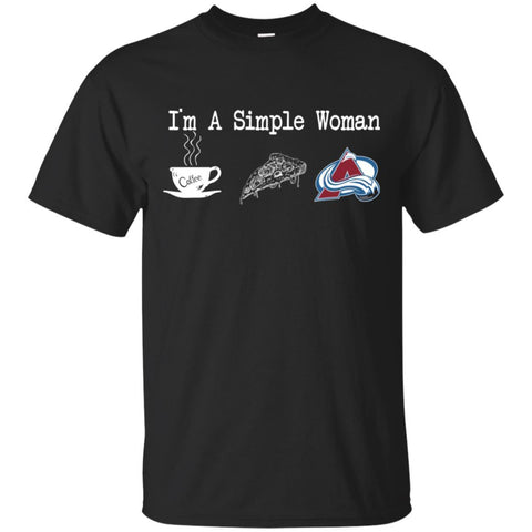 Colorado Avalanche T Shirt Hoodie I Am A Simple Woman Love Coffe Pizza Colorado Avalanche