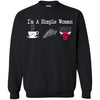 CHICAGO BULLS T Shirt Hoodie I Am A Simple Woman Love Coffe Pizza CHICAGO BULLS