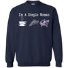 Columbus Blue Jackets T Shirt Hoodie I Am A Simple Woman Love Coffe Pizza Columbus Blue Jackets