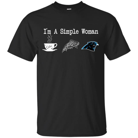 CAROLINA PANTHERS T Shirt Hoodie I Am A Simple Woman Love Coffe Pizza CAROLINA PANTHERS