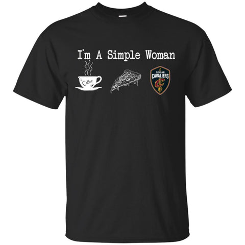 CLEVELAND CAVALIERS T Shirt Hoodie I Am A Simple Woman Love Coffe Pizza CLEVELAND CAVALIERS