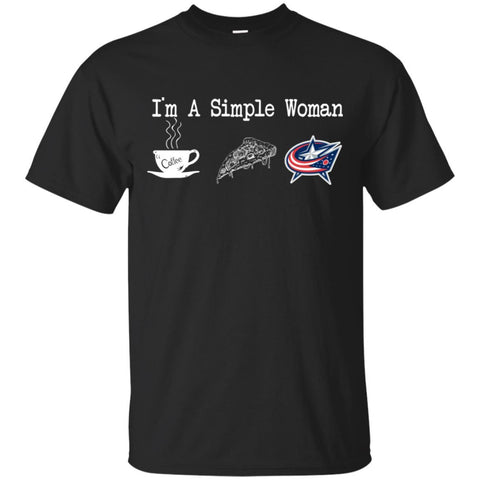 Columbus Blue Jackets T Shirt Hoodie I Am A Simple Woman Love Coffe Pizza Columbus Blue Jackets