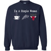 CHICAGO BULLS T Shirt Hoodie I Am A Simple Woman Love Coffe Pizza CHICAGO BULLS