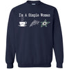 Dallas Stars T Shirt Hoodie I Am A Simple Woman Love Coffe Pizza Dallas Stars
