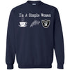 Oakland Raiders T Shirt Hoodie I Am A Simple Woman Love Coffe Pizza Oakland Raiders