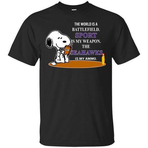 Snoopy Seattle Seahawks T Shirts The World Is A Battlefield