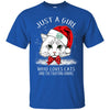 Cats North Dakota Fighting Hawks T Shirt Hoodie Ugly Christmas Sweater Just A Girl Who Loves Cats And Christmas