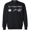 Columbus Blue Jackets T Shirt Hoodie I Am A Simple Woman Love Coffe Pizza Columbus Blue Jackets