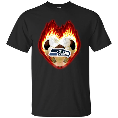 Soccer Seattle Seahawks T Shirts Hoodie Fire Heart