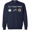 Boston Bruins T Shirt Hoodie I Am A Simple Woman Love Coffe Pizza Boston Bruins
