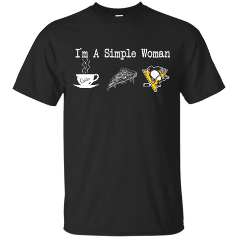 Pittsburgh Penguins T Shirt Hoodie I Am A Simple Woman Love Coffe Pizza Pittsburgh Penguins