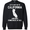 California T Shirts Hoodie  Lets Just Go To